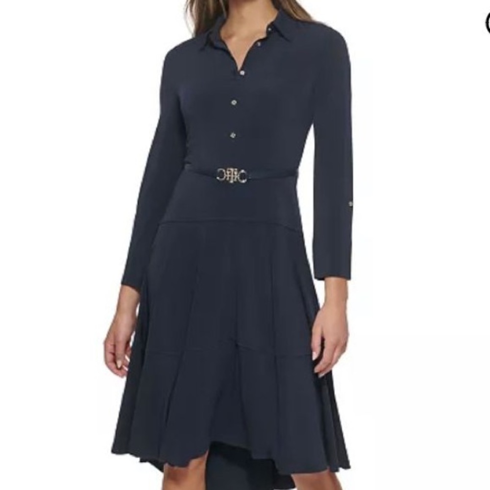 Tommy Hilfiger long sleeve navy blue dress. Size 4.